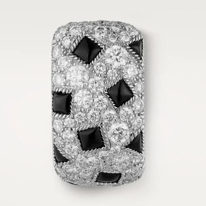 Orecchini Panthere De Cartier – Oro bianco, onice, diamanti – Cartier