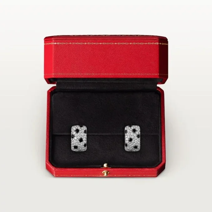 Orecchini Panthere De Cartier – Oro bianco, onice, diamanti – Cartier