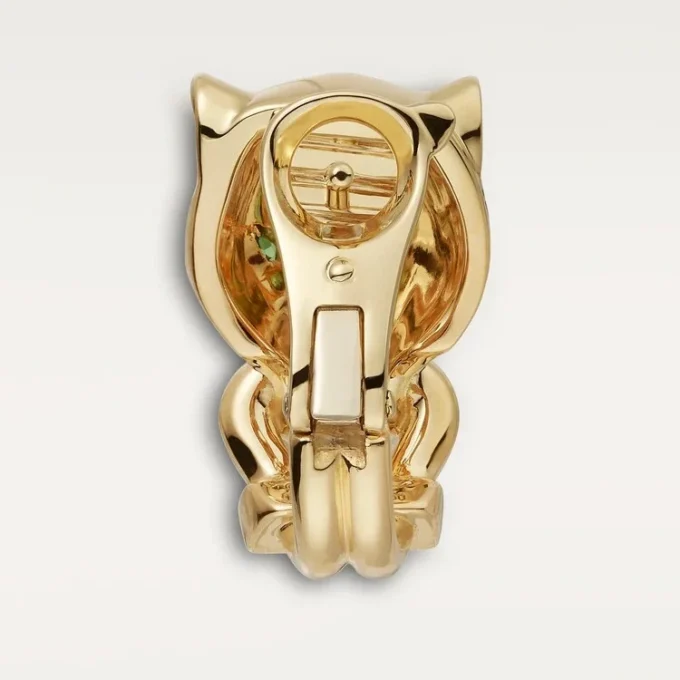 Orecchini Panthere De Cartier – Oro giallo, lacca, diamanti, granati tsavoriti, onice – Cartier