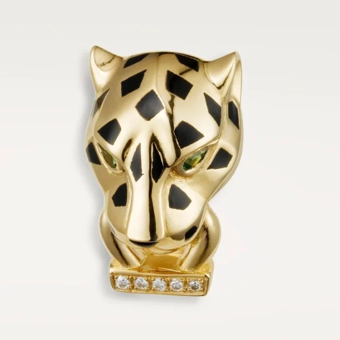 Orecchini Panthere De Cartier – Oro giallo, lacca, diamanti, granati tsavoriti, onice – Cartier