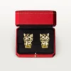 Orecchini Panthere De Cartier – Oro giallo, lacca, diamanti, granati tsavoriti, onice – Cartier