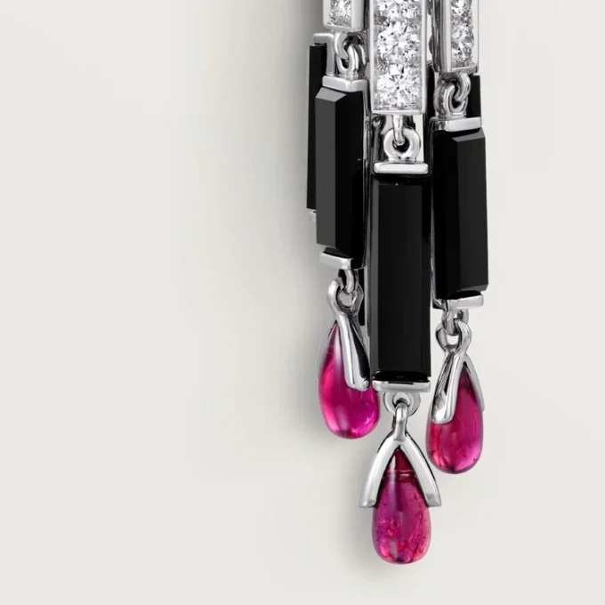 Orecchini Panthere De Cartier, rubino, modello grande, pavé