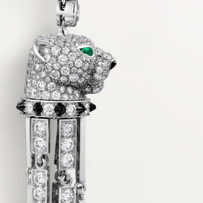 Orecchini Panthere De Cartier, rubino, modello grande, pavé
