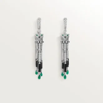 Orecchini Panthere De Cartier, smeraldi, pavé