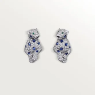 Orecchini Panthere De Cartier, zaffiri, pavé