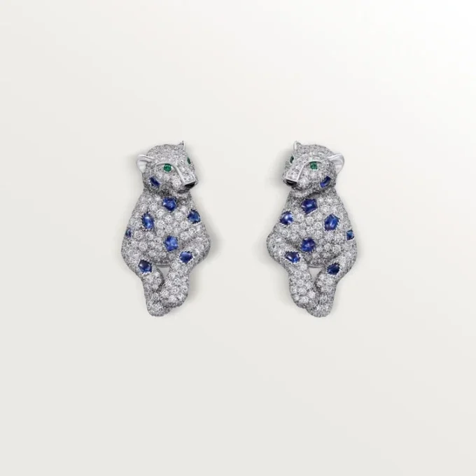 Orecchini Panthere De Cartier, zaffiri, pavé