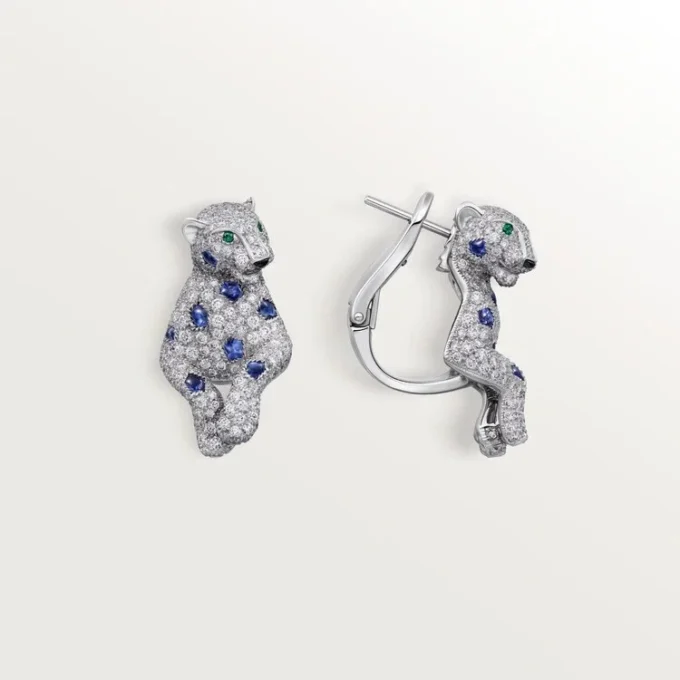 Orecchini Panthere De Cartier, zaffiri, pavé