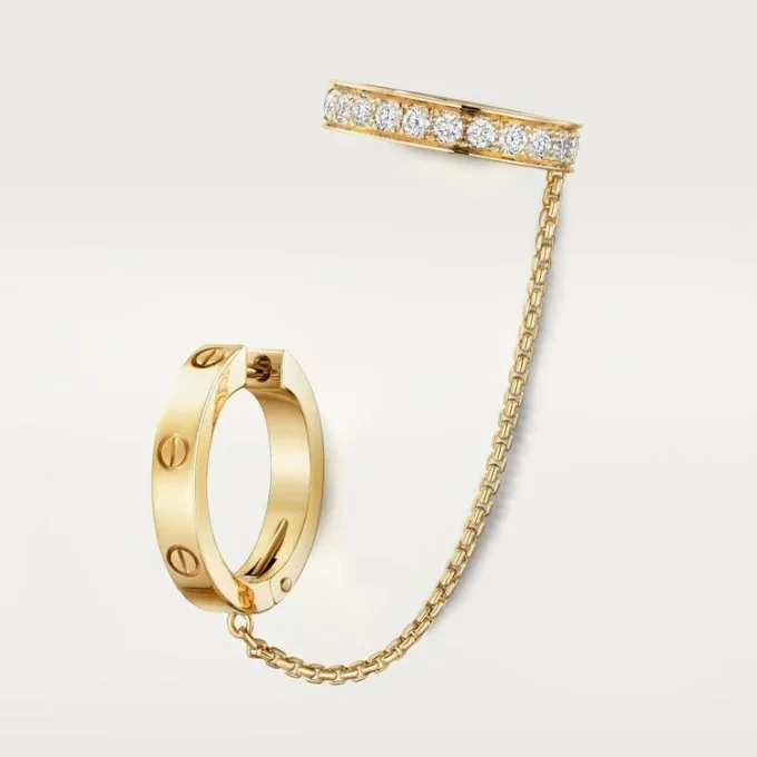 Orecchini singoli Love, Multiwear, semi-pavé