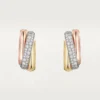 Orecchini Trinity, a forma di cuscino, semi-pavé