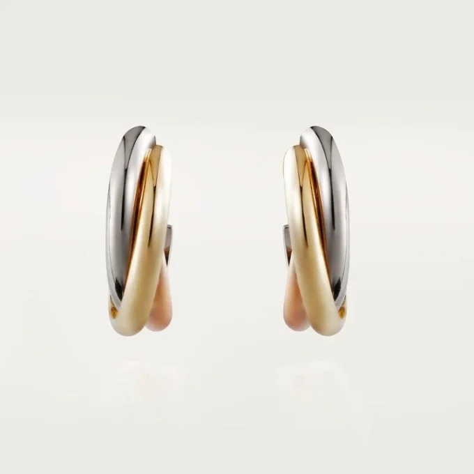 Orecchini Trinity – Oro bianco, oro giallo, oro rosa – Cartier