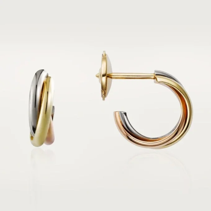 Orecchini Trinity – Oro bianco, oro giallo, oro rosa – Cartier