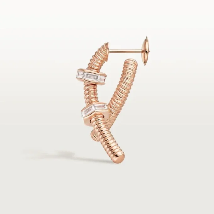 Orecchino destro Ecrou De Cartier – Oro rosa, diamanti – Cartier