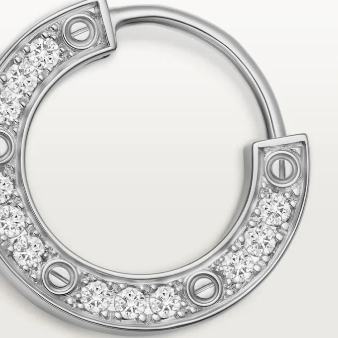 Orecchino singolo Love – Oro bianco, diamanti – Cartier