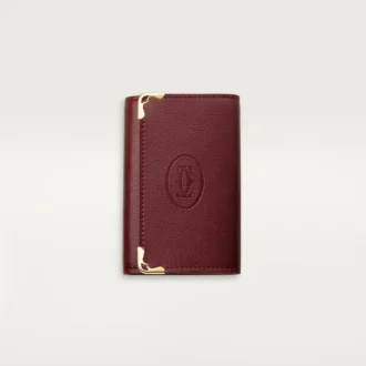 Portachiavi a 6 anelli, Must De Cartier – Pelle di vitello bordeaux, finitura dorata – Cartier