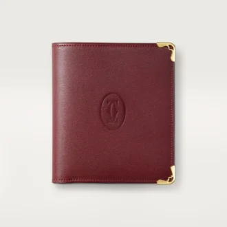 Portafoglio multiplo, Must de Cartier – Pelle di vitello bordeaux, finitura dorata – Cartier