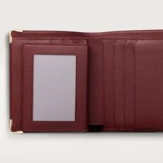 Portafoglio multiplo, Must de Cartier – Pelle di vitello bordeaux, finitura dorata – Cartier