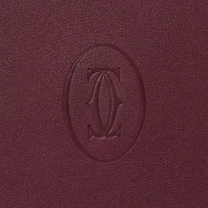 Portafoglio, Must De Cartier – Pelle di vitello bordeaux, finitura dorata – Cartier