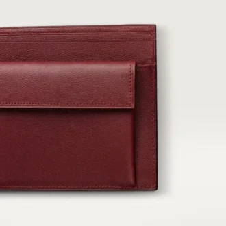 Portamonete/Banconote/Pelle di vitello bordeaux, finitura dorata – Cartier