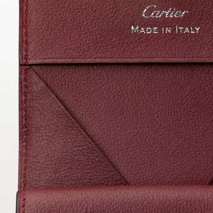 Portamonete quadrato, Must De Cartier – Pelle di vitello nera, finitura in acciaio inossidabile – Cartier